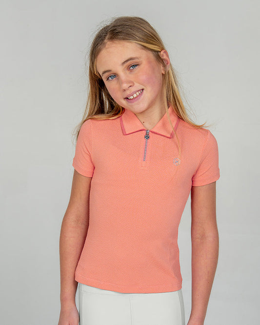 Calypso Kids Short Sleeve Polo - Flamingo Peach