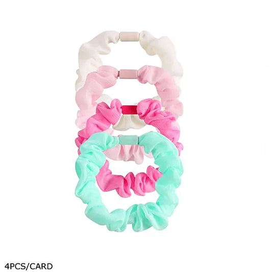 Chiffon Ruffled Scrunchies Set for Girls & Women – Elastic Hair Ties, Soft No-Crease Ponytail Holders, Cute Pastel Hair Accessories (HS-50261S)