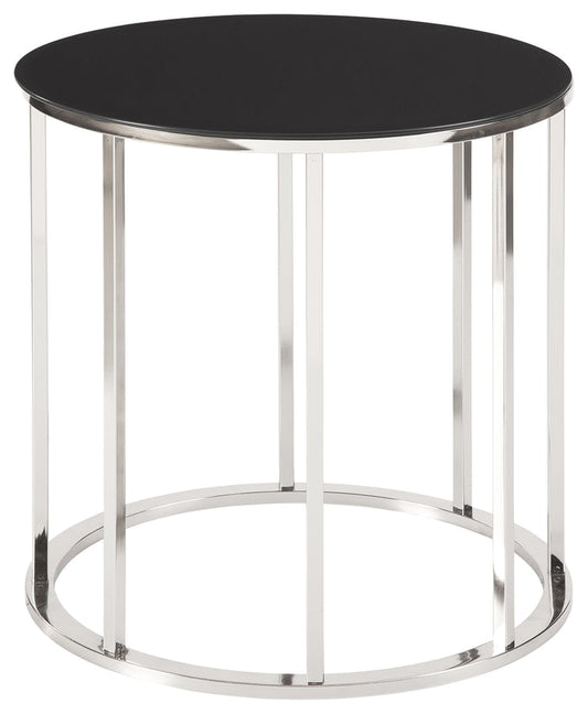 Clenco T305-6 BlackChrome Finish Round End Table