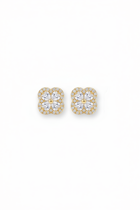 Clover Iced Earring — earrings in silver | CRUX