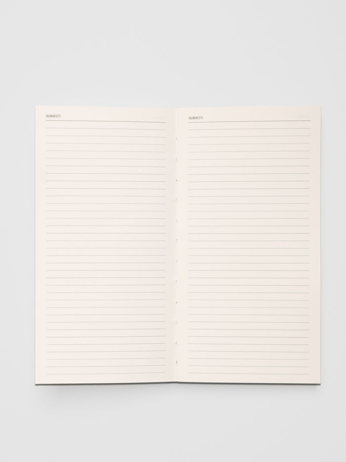 Common Thread Notebook showing the white interior pages.