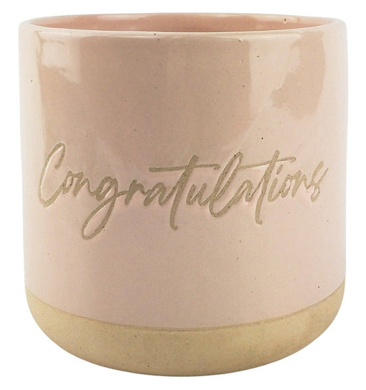 Congratulations Planter - Pink and Sand