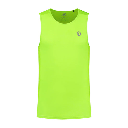 Rogelli Core mouwloos hardloopshirt heren fluor voorkant.