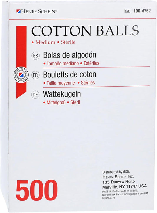 Cotton Ball, Medium, 500 Count/Box, 100% Pure Cotton Balls for Personal Care, Medical use, Makeup