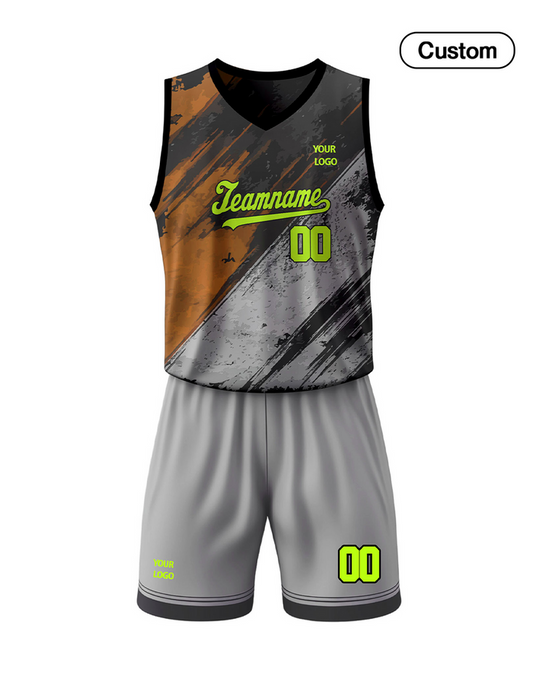 Custom Basketball Uniform - Grunge Halftone - Personalized Kit