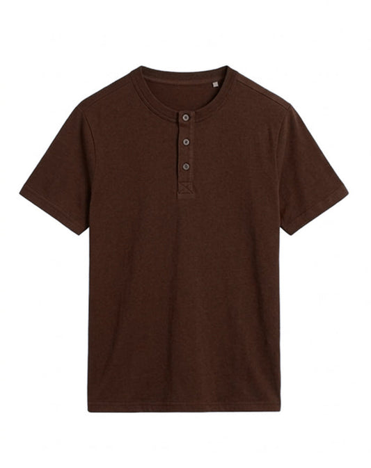 Custom Men Henley Half Sleeves - Solid Color - Personalized Top