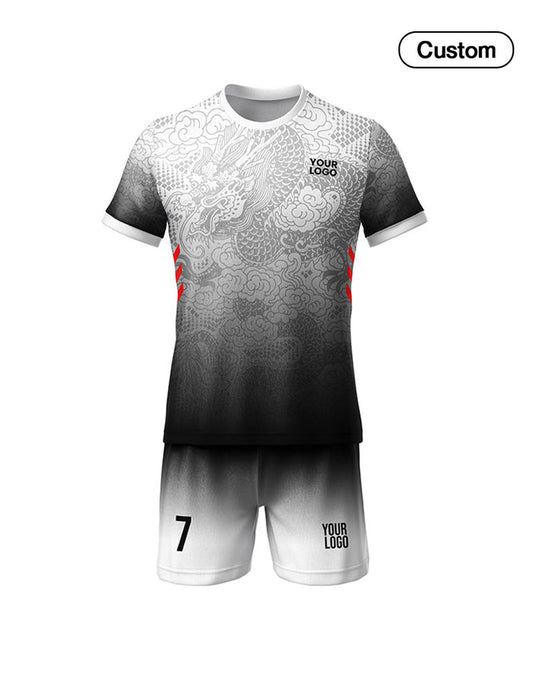 Custom Soccer Uniform - Gradient Silver Dragon - Personalized Kit - UNISWIFT USA