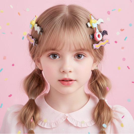 Cute Food Themed Wavy Hair Clips - 3 Piece Set (IKHP-027)