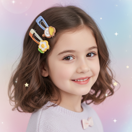 Cute Kawaii Enamel Hair Clips Set - Multi-Design Decorative Barrettes (IKHP-030)