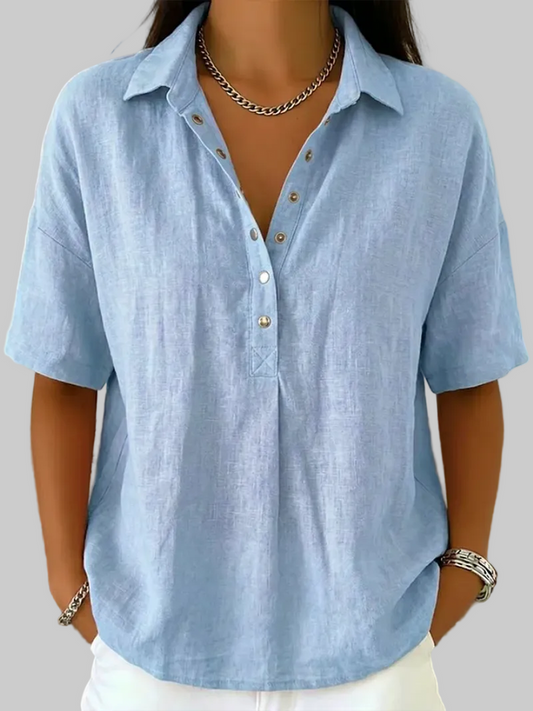 Danique | Collared Button-Detail Blouse