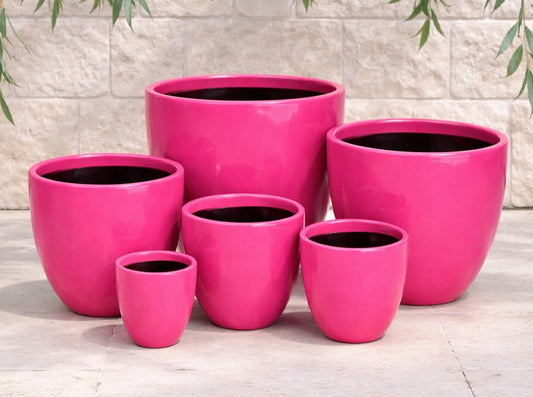 Decor Tall Egg Pot - Gloss Pink