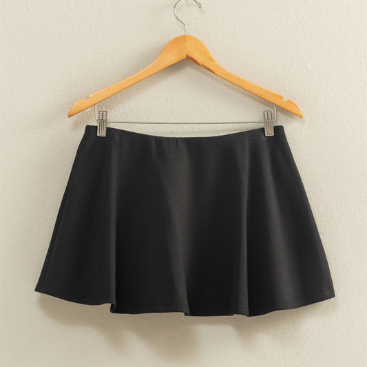 DZ - Scuba, Sporty Look, Mid Waist, Skort 659 - Black