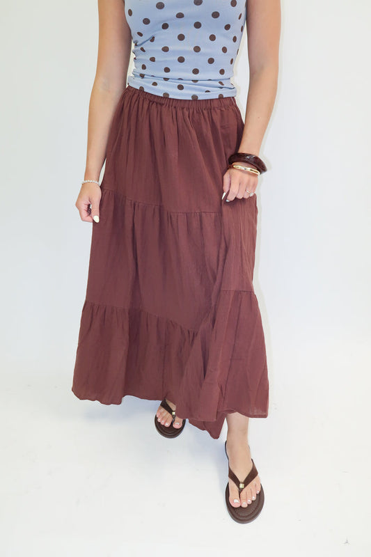 Easy Escape Tiered Midi Skirt - The Pink Tulip Clothing
