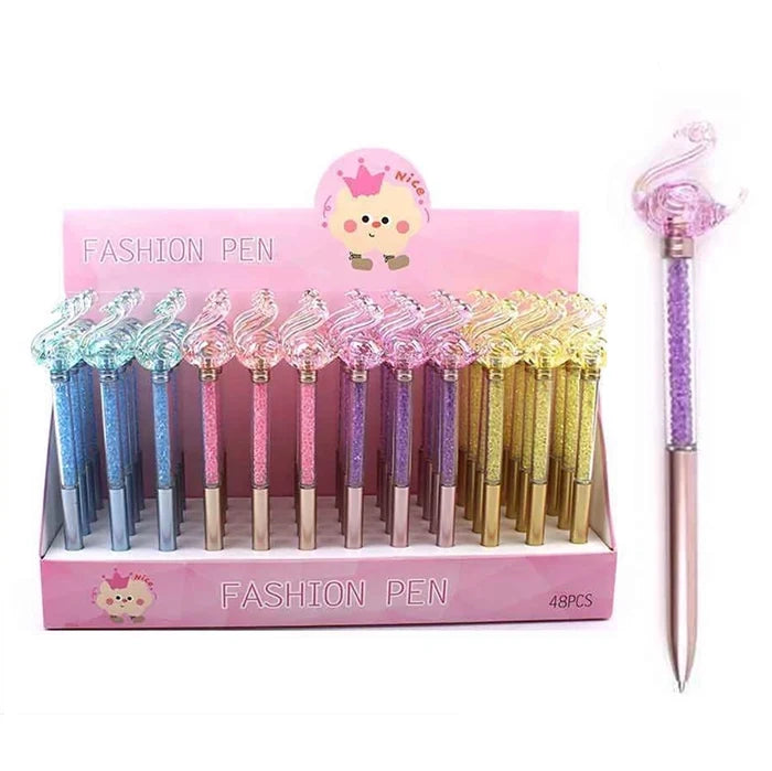 Elegant Crystal Flamingo Fashion Pens 48pcs (ANV-1509)