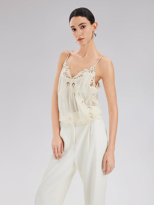 Elegant Minimalist Lace V-Neck Top