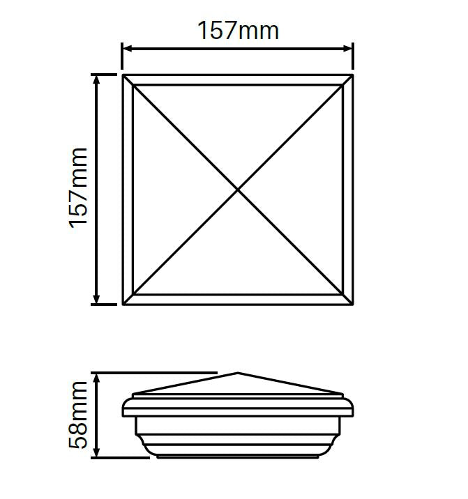 English style cap for Vertical Paling Hamptons fence post - Image 2
