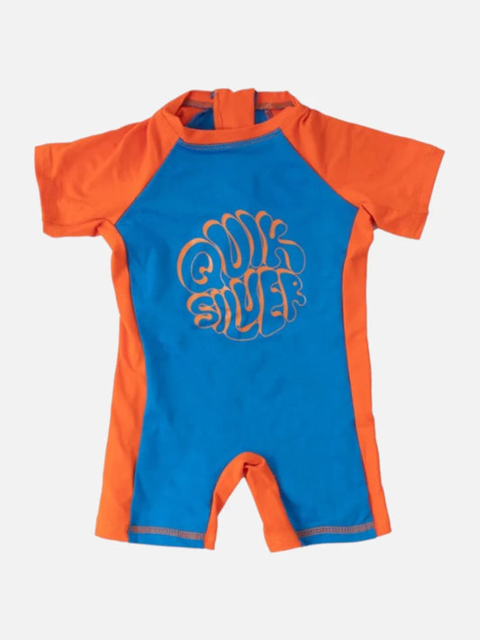 Entero Lycra Quiksilver Spring Niño Azul Naranja