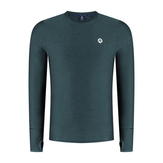 Rogelli Essential hardloopshirt lange mouw heren blauw voorkant.