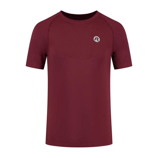 Rogelli Essential sportshirt korte mouwen heren bordeaux voorkant.