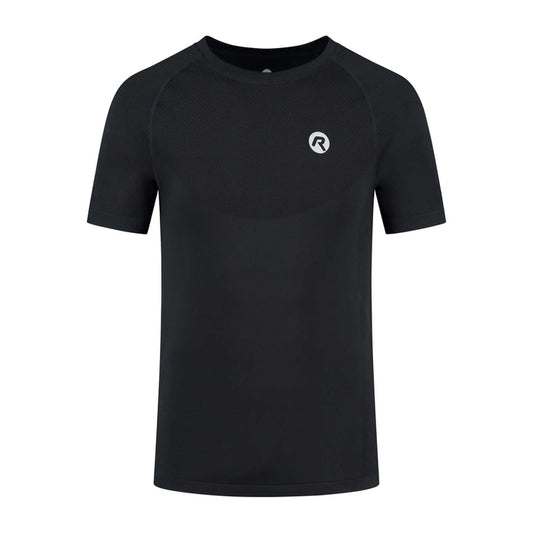 Rogelli Essential sportshirt korte mouwen heren zwart voorkant.