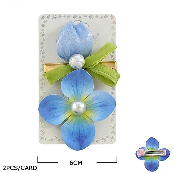 Floral Hair Clips Set | Cute Flower & Ribbon Alligator Hair Pins for Girls and Women (TK-1114K)