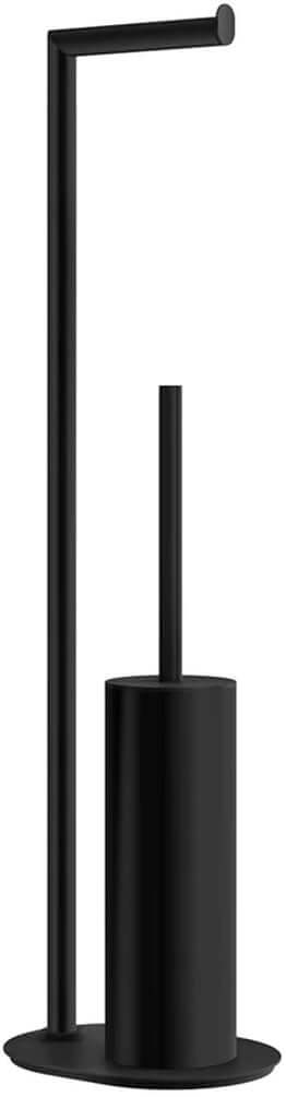 Free Standing Toilet Paper Holder with Toilet Brush - Stainless Steel or Matte Black - SMEDBO