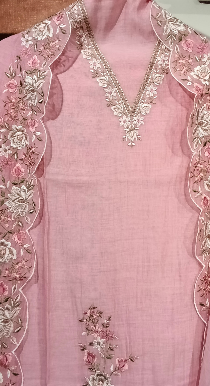 Gulnaar Heirloom Chanderi Semi-Stitched Cotton Suit