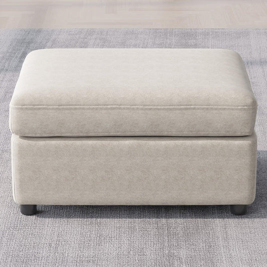 Luxurious velvety sofa ottoman with hidden storage, solid wood frame, and durable, easy-to-clean fabric. Perfect for living rooms and multifunctional use.