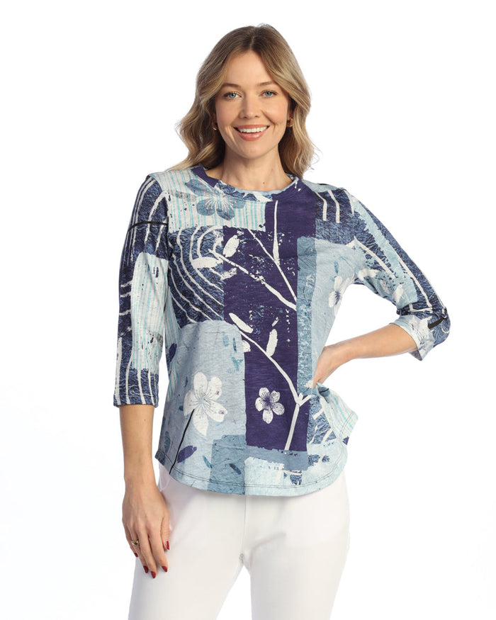 "Hana" Cotton Modal Round Neck Top - KM1-2075 - Limited Sizes!