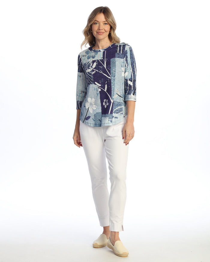 "Hana" Cotton Modal Round Neck Top - KM1-2075 - Limited Sizes!