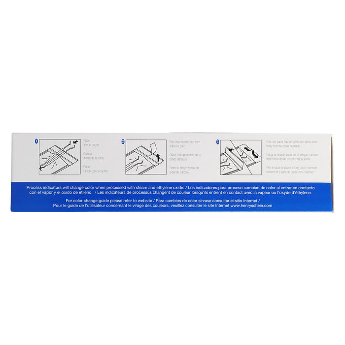Henry Schein Self-Sealing Sterilization Pouches, Latex-Free, Built in Color Change Guide 3.5 in x 9 in 200/Bx