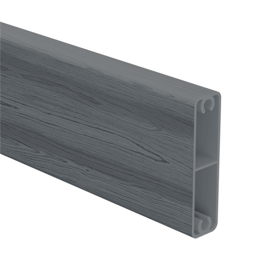 Island Grey, Timber Look Aluminium Slat, 65mm x 16.5mm gate slat with centre web & 2x screw flutes 5800MM LONG - Image 1