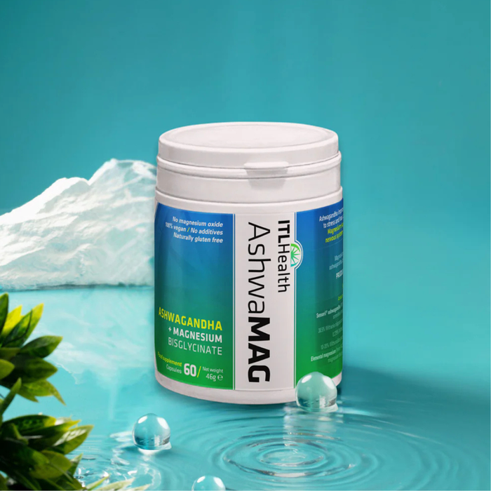 ITL AshwaMAG Magnesium Bisglycinate with Sensoril® Ashwagandha 60 Capsules