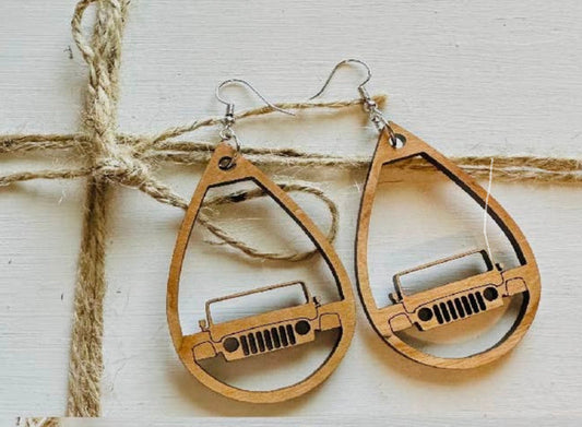 Jewelry - Let’s Go Muddin Wood Earrings, Tan