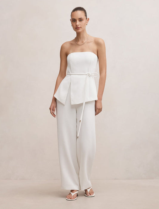 Kehlani Strapless Jumpsuit Porcelain Forever New
