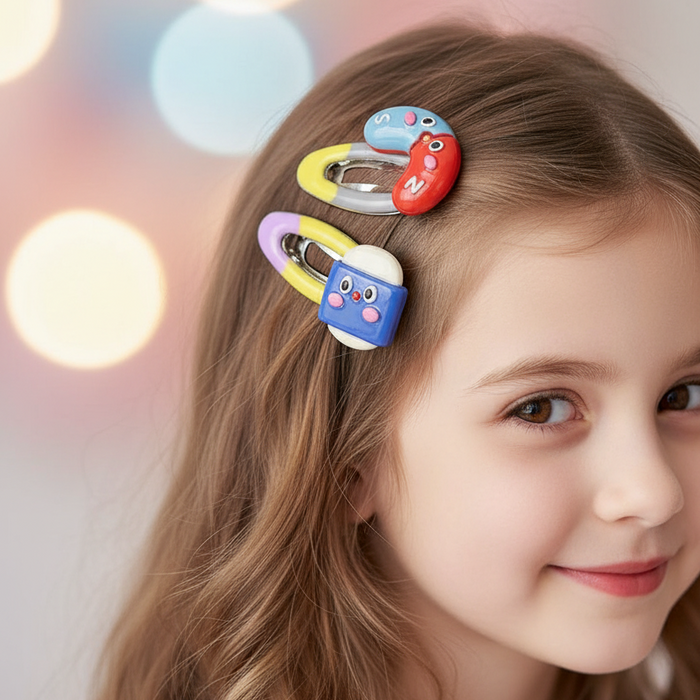 Kids' Stationery-Themed Hair Clip Set – Cute School Supplies Design Hair Accessories (IKHP-031)