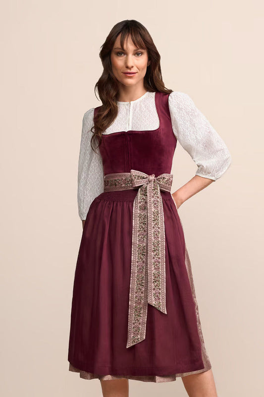 Kruger Long Dirndl 2pcs. 70cm "Elaina" red (36)