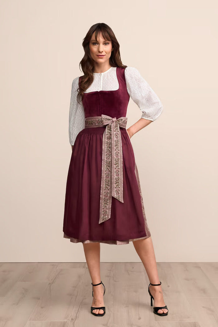 Kruger Long Dirndl 2pcs. 70cm "Elaina" red (36)