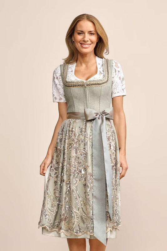 Kruger Long Dirndl 2pcs. 70cm "Fanella" green (low stock)