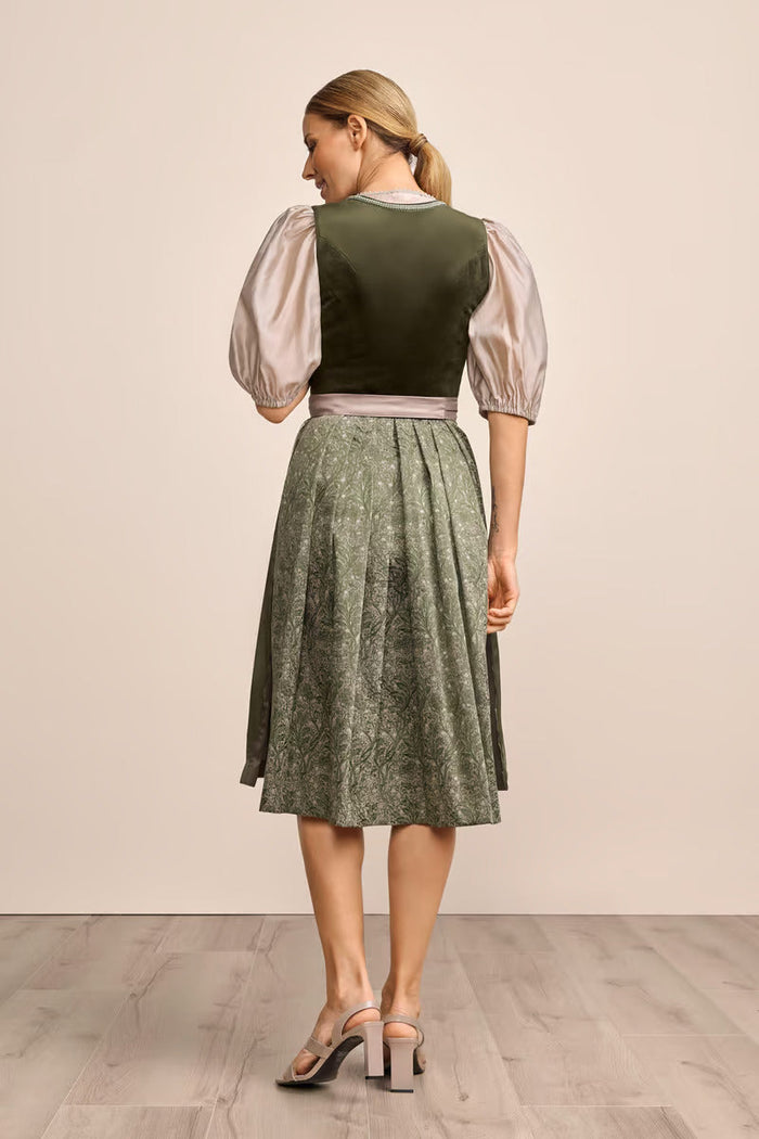 Kruger Long Dirndl 2pcs. 70cm "Farine" green