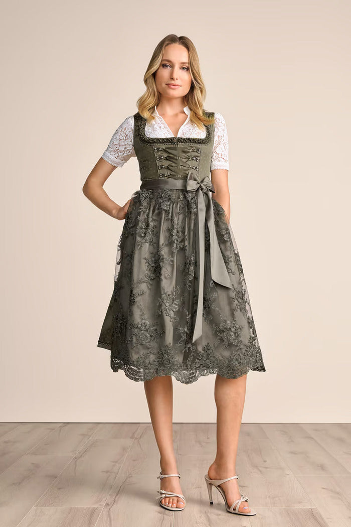 Kruger Long Dirndl 2pcs. 70cm "Mirna" green (low stock)