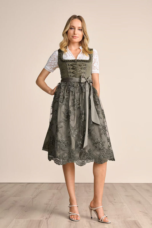 Kruger Long Dirndl 2pcs. 70cm "Mirna" green (low stock)
