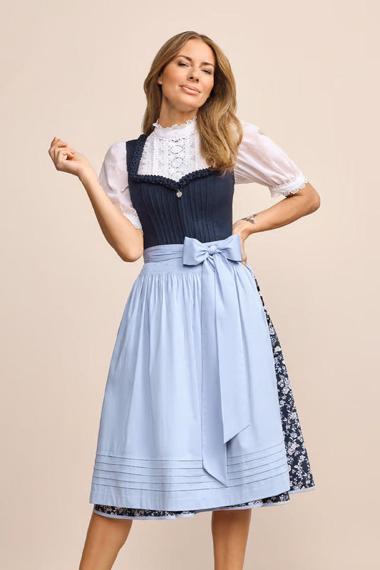 Kruger Long Dirndl 2pcs. 70cm "Solenne" blue