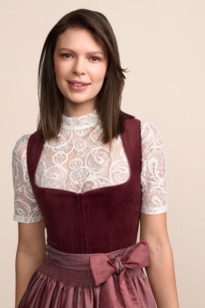 Kruger Long Dirndl 2pcs. 70cm "Veralyn" red