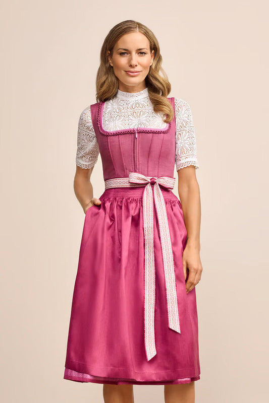 Kruger Long Dirndl 2pcs. 70cm "Vianne" pink