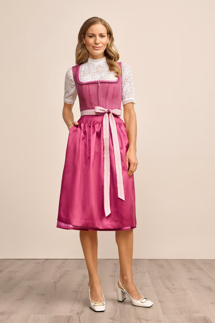 Kruger Long Dirndl 2pcs. 70cm "Vianne" pink