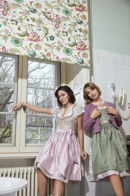 Kruger Midi Dirndl 2pcs. 60cm "Bruni" pink (size 32)