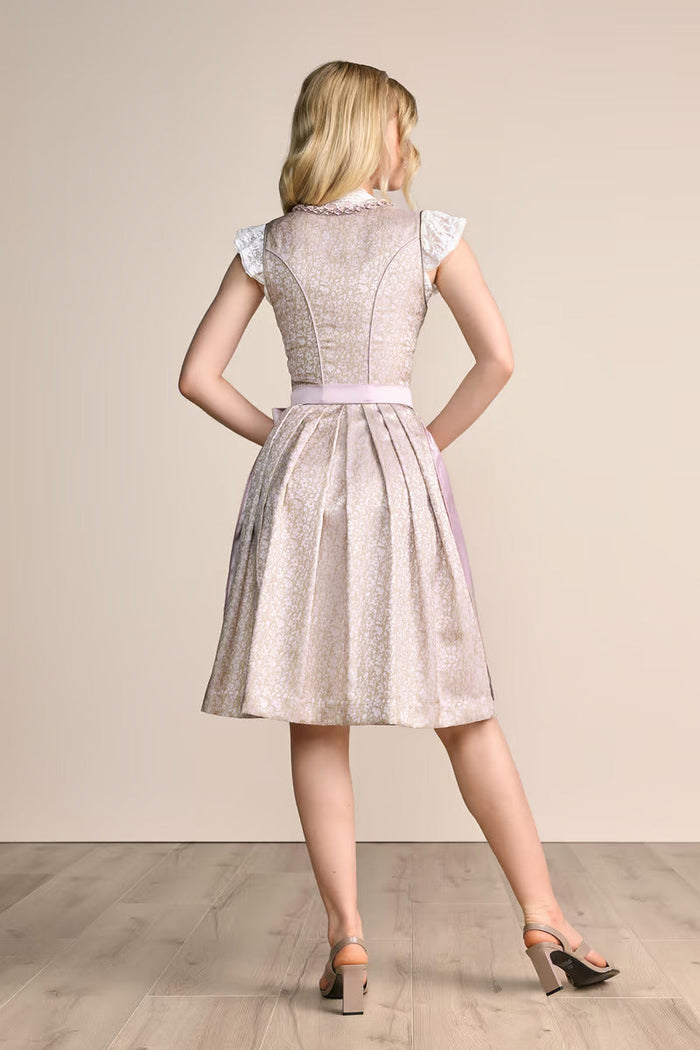 Kruger Midi Dirndl 2pcs. 60cm "Bruni" pink (size 32)