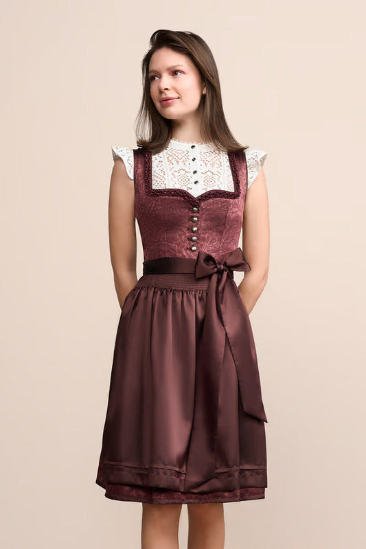 Kruger Midi Dirndl 2pcs. 60cm "Carline" red