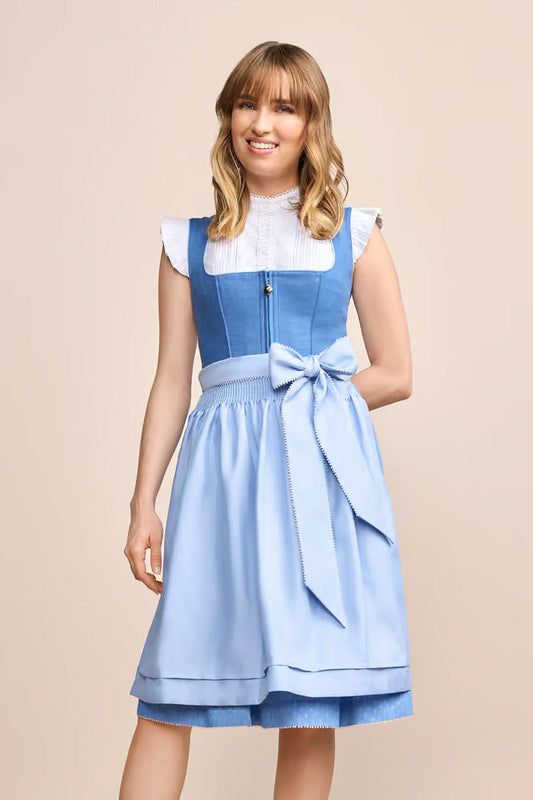 Kruger Midi Dirndl 2pcs. 60cm "Dorette" blue (38)